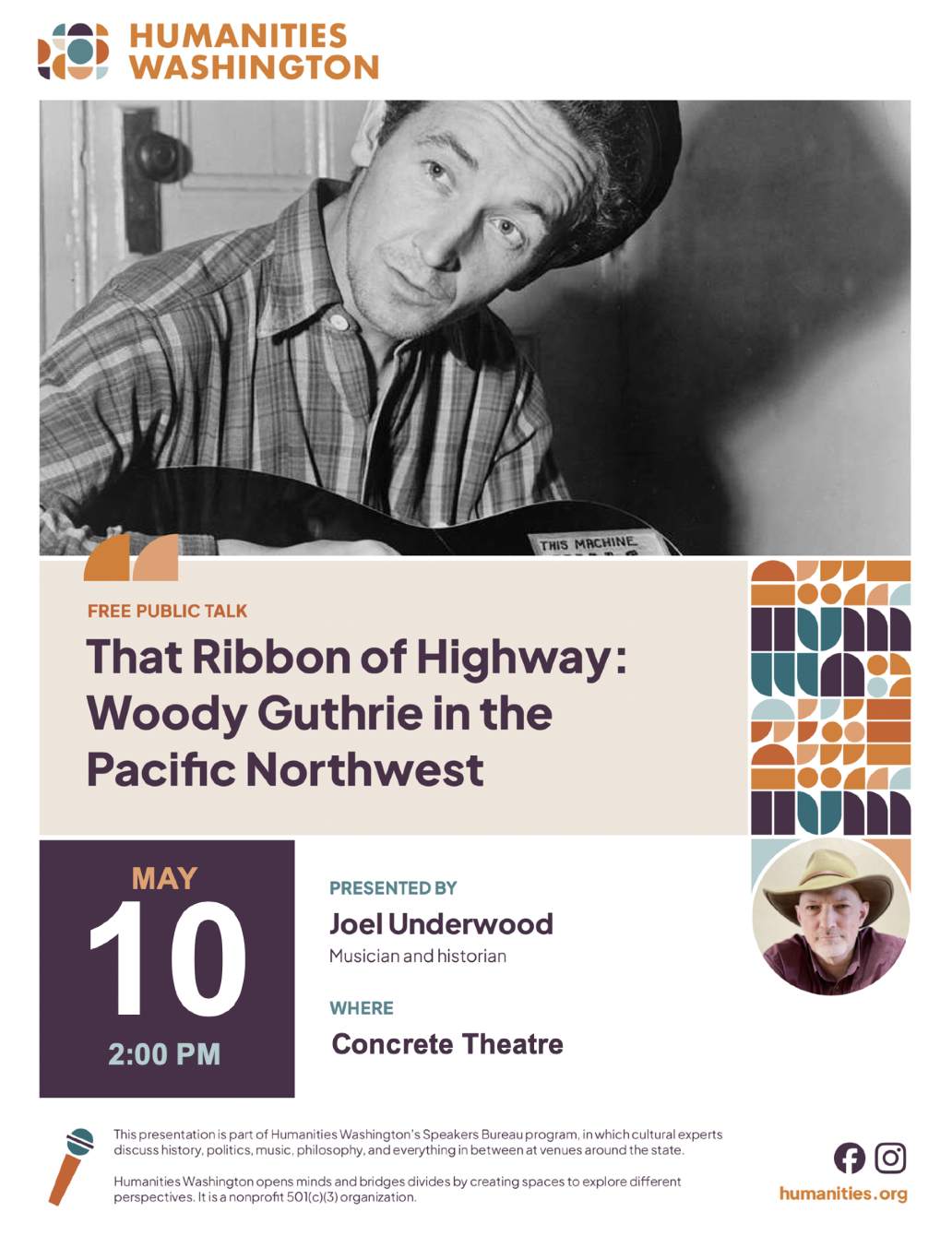 Joel Underwood Flyer Woody Guthrie Show